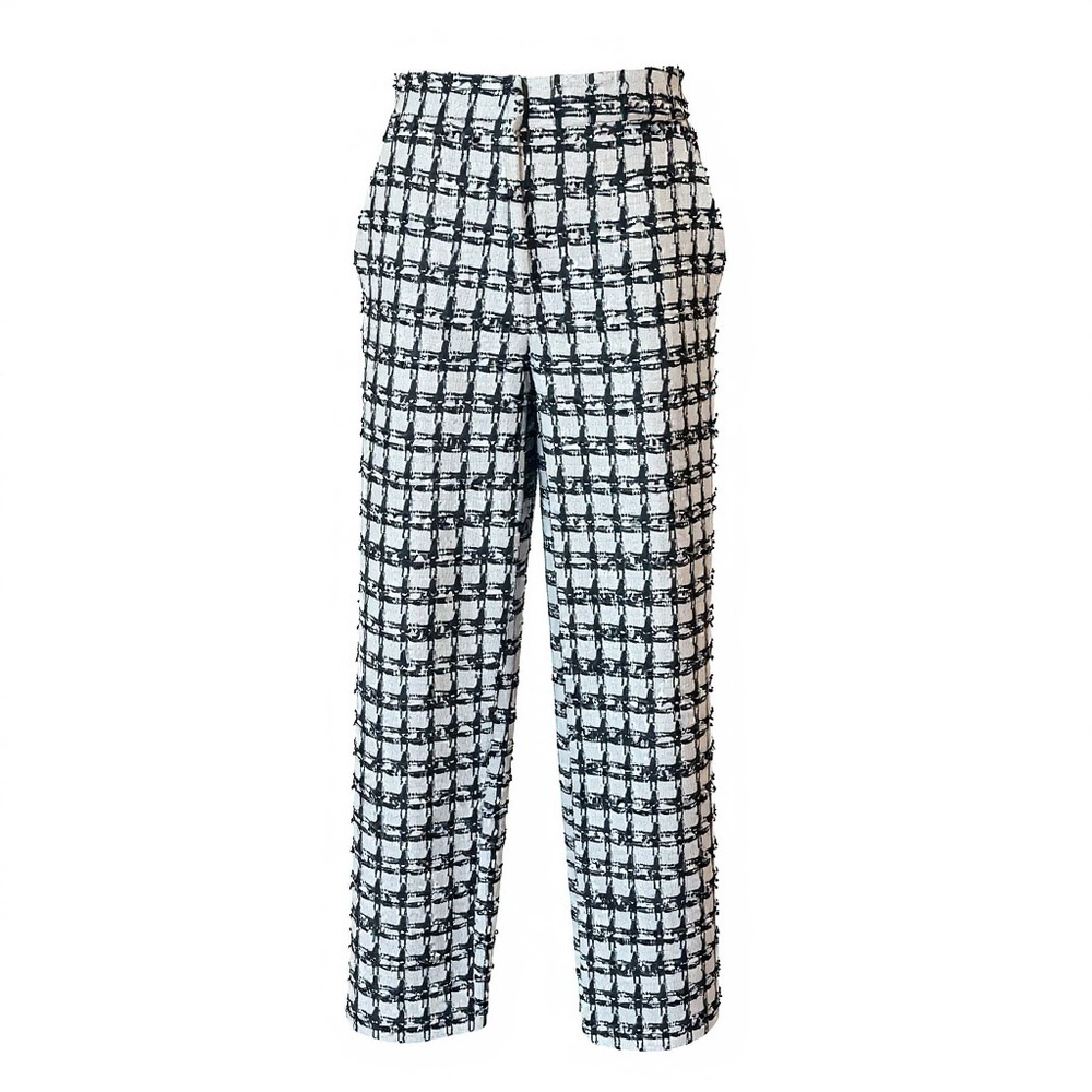 Alexia Admor Tweed Wide-Leg Pants High Waist Size 4 Office Wear